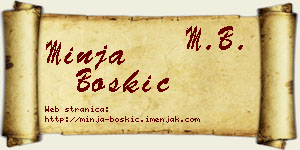 Minja Boškić vizit kartica